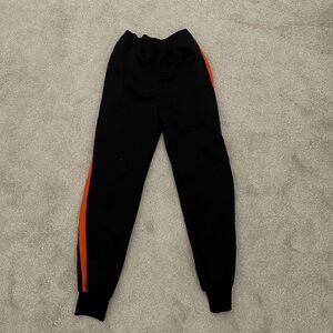 Black and orange boohoo joggers